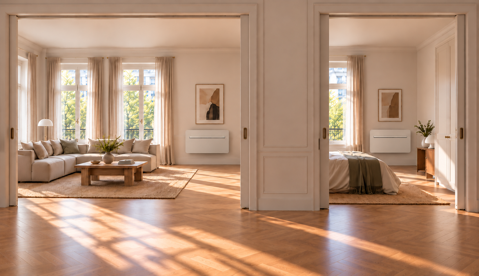 Sonnendurchflutete Wohnung mit Carlo im Wohn- und Schlafzimmer